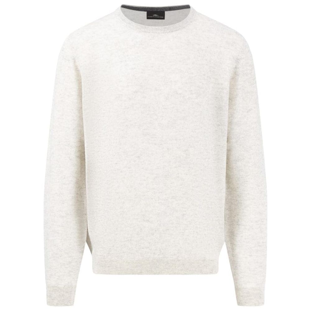 FYNCH HATTON ROUND NECK WINTER WHITE MEN SWEATER MADE OF MERINO CASHMERE